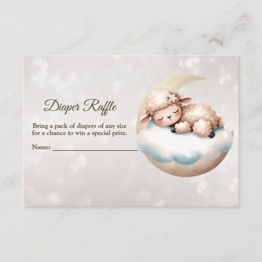 Baby shower Slapen Baby Dier Luier Raffle Informatiekaartje (Voorkant)