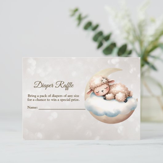 Baby shower Slapen Baby Dier Luier Raffle Informatiekaartje (Staand voorkant)