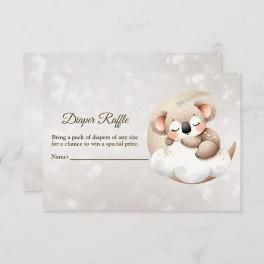 Baby shower Slapen Baby Dier Luier Raffle Informatiekaartje (Voorkant / Achterkant)