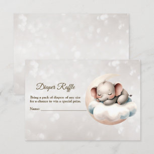 Baby shower Slapen Baby Olifant Luier Raffle Informatiekaartje