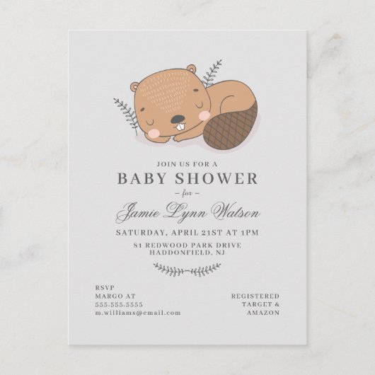 BABY SHOWER | Slaperige uitnodiging (Voorkant)