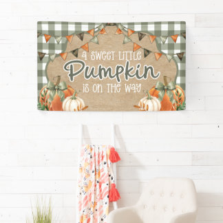 Baby Shower Slinger Een Klein Pompoentje Is Op Kom Spandoek