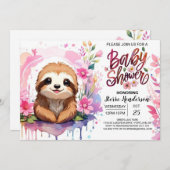 Baby shower Sloth's Paradise Kaart (Voorkant / Achterkant)