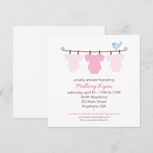 Baby shower sluiten kaart (Voorkant / Achterkant)