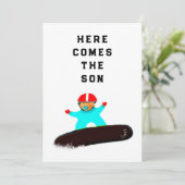 Baby Shower Sneeuwboard Uitnodigingen (Staand voorkant)