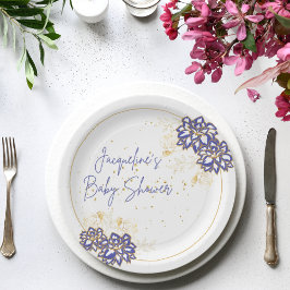 Baby shower sneeuwpop paarse thema papier borden papieren bordje