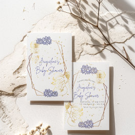 Baby shower sneeuwpop Paarse thema Uitnodiging Kaa