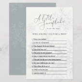 Baby shower sneeuwvlokquiz seksneutraal (Voorkant / Achterkant)