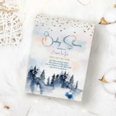 Baby shower sneeuwwinterlandschap kaart