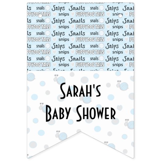 Baby shower "Snips and Snails," Swallowtail Banner (Eerste vlag)