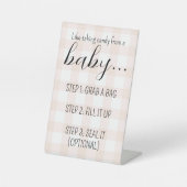 Baby shower Snoep Bar Sign Reclamebord Met Voetstuk (Voorkant)