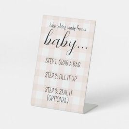 Baby shower Snoep Bar Sign Reclamebord Met Voetstuk