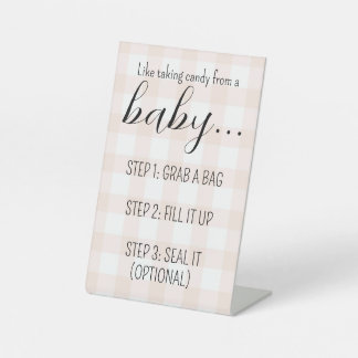 Baby shower Snoep Bar Sign Reclamebord Met Voetstuk