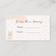 Baby shower Snoep Guessing Game Kaarten