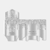 Baby shower - snoepgoed druppelt zilver grijs glit bedankdoosjes (Uitgevouwen)