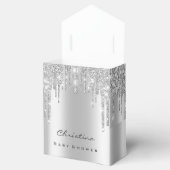 Baby shower - snoepgoed druppelt zilver grijs glit bedankdoosjes (Geopend)