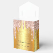 Baby shower - snoepjes - Drift Roos Gold Glitter Bedankdoosjes (Geopend)