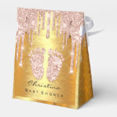 Baby shower - snoepjes - Drift Roos Gold Glitter Bedankdoosjes (Achterkant)