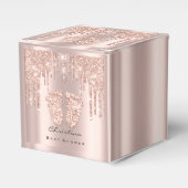 Baby shower snoepjes drijft Roos Glitter Effect Bedankdoosjes (Voorkant Zijde)