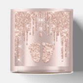 Baby shower snoepjes drijft Roos Glitter Effect Bedankdoosjes (Bovenkant)