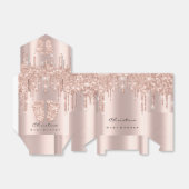 Baby shower snoepjes drijft Roos Glitter Vlush Bedankdoosjes (Uitgevouwen)