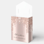 Baby shower snoepjes drijft Roos Glitter Vlush Bedankdoosjes (Geopend)