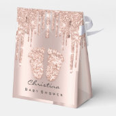 Baby shower snoepjes drijft Roos Glitter Vlush Bedankdoosjes (Achterkant)