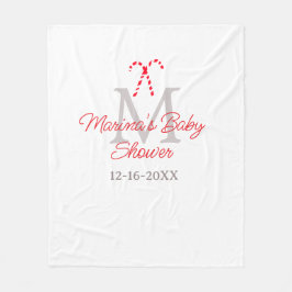 Baby shower snoepriet kerstvakantie monogram fleece deken