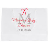 Baby shower snoepriet kerstvakantie monogram groot cadeauzakje (Achterkant)