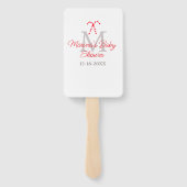 Baby shower snoepriet kerstvakantie monogram handwaaier (Achterkant)