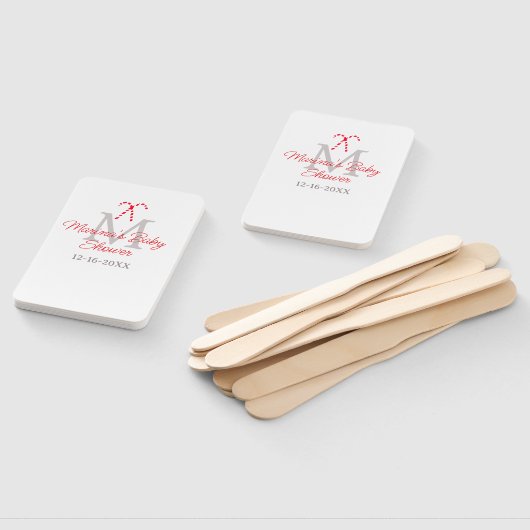 Baby shower snoepriet kerstvakantie monogram handwaaier (Niet-gemonteerd)