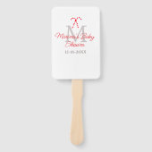 Baby shower snoepriet kerstvakantie monogram handwaaier (Voorkant)