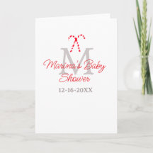 Baby shower snoepriet kerstvakantie monogram