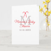 Baby shower snoepriet kerstvakantie monogram kaart (Gele Bloem)