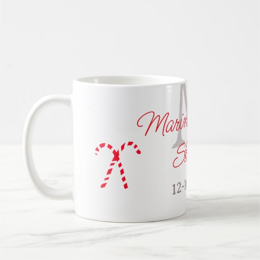 Baby shower snoepriet kerstvakantie monogram koffiemok (Links)