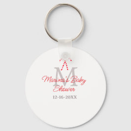 Baby shower snoepriet kerstvakantie monogram sleutelhanger
