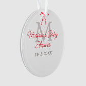 Baby shower snoepstok Kerst vakantie monogram Ornament (voorkant)