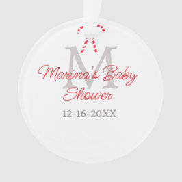 Baby shower snoepstok Kerst vakantie monogram Ornament