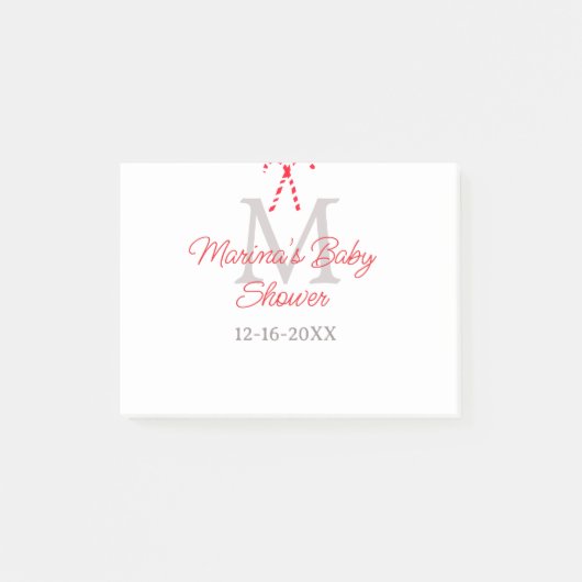 Baby shower snoepstok Kerst vakantie monogram Post-it® Notes (Voorkant)