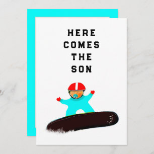 Baby shower Snowboarder Uitnodigingen