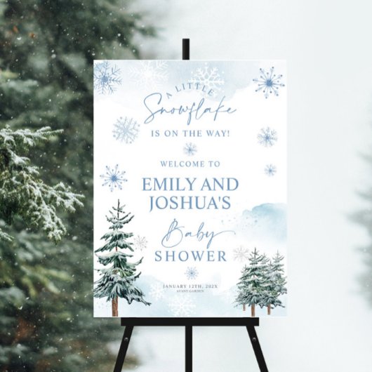 Baby shower Snowflake Welkomstbord Poster
