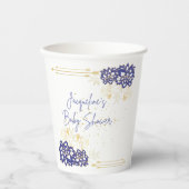 Baby shower Snowman Paarse thema papieren bekers (Voorkant)