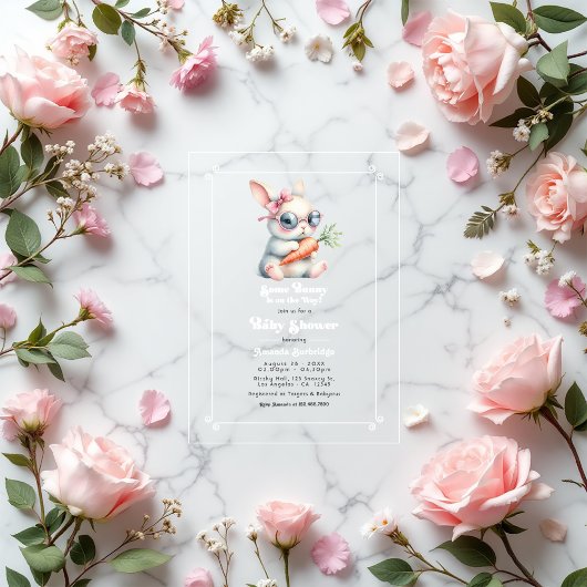 baby shower "Some Bunny Is On The Way" Acryl Uitnodigingen