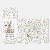 Baby shower Sommige konijnenbloemen Bedankdoosjes (Ongevouwen)