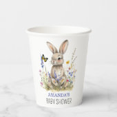 Baby shower Sommige konijnenbloemen Papieren Bekers (Achterkant)