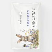 Baby shower Sommige konijnenbloemen Spandoek (Verticaal)