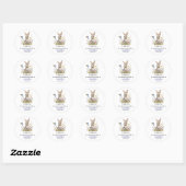 Baby shower Sommige konijntje wilde bloemen sticke Ronde Sticker (Vel)