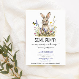 Baby shower Sommige konijntje wilde bloemen uitnod Save The Date