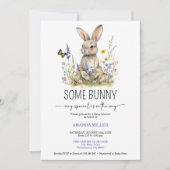 Baby shower Sommige konijntje wilde bloemen uitnod Save The Date (Voorkant)