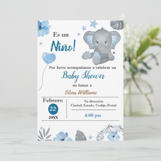 Baby shower-Spaans Kaart (Staand voorkant)